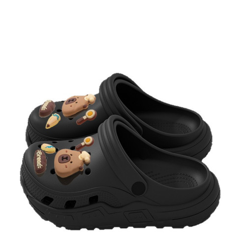 卡皮巴拉兒童洞洞鞋男童2025新款外穿防滑不臭腳寶寶親子涼拖女孩