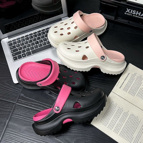 EVA增高厚底男潮款涼鞋洞洞鞋女款夏季居家宿捨外出沙灘浴室防滑