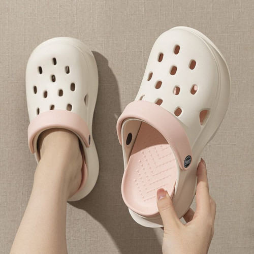 EVA增高厚底男潮款涼鞋洞洞鞋女款夏季居家宿捨外出沙灘浴室防滑