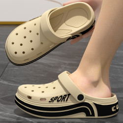 洞洞鞋男士2025夏季新款外穿防滑防臭開車戶外運動eva厚底拖鞋男