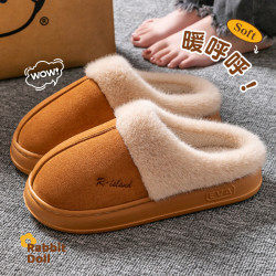 棉拖鞋女士冬季室內家居2024新款家用厚底防水加絨保暖情侶拖鞋男