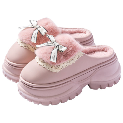 7.0棉拖鞋女款冬季2025新款外穿厚底室內家居防滑保暖毛拖鞋女士