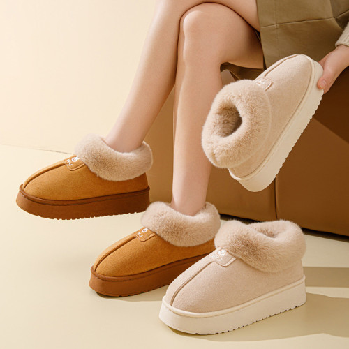 棉拖鞋女冬季厚底可外穿包跟雪地靴加絨加厚保暖毛毛拖鞋情侶棉鞋 棉拖鞋女冬季厚底可外穿包跟雪地靴加絨加厚保暖毛毛拖鞋情侶棉鞋