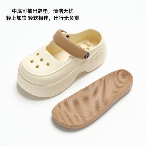 洞洞鞋男夏季新款戶外休閒外穿涼鞋防滑厚底耐磨顯高涼拖鞋女 洞洞鞋男夏季新款戶外休閒外穿涼鞋防滑厚底耐磨顯高涼拖鞋女
