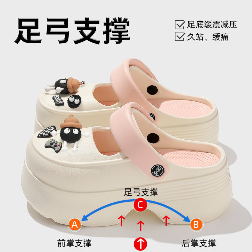 洞洞鞋男夏季新款戶外休閒外穿涼鞋防滑厚底耐磨顯高涼拖鞋女