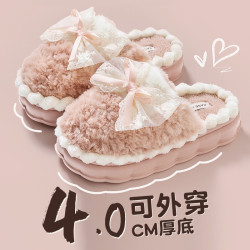 棉拖鞋女士2025新款秋冬季室內家居厚底保暖冬天月子毛毛絨拖鞋女