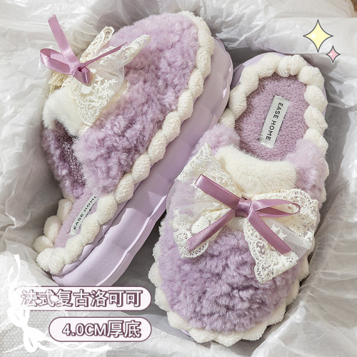 蝴蝶結棉拖鞋女款冬季2025新款保暖冬天室內家居踩屎感厚底拖鞋冬 蝴蝶結棉拖鞋女款冬季2025新款保暖冬天室內家居踩屎感厚底拖鞋冬