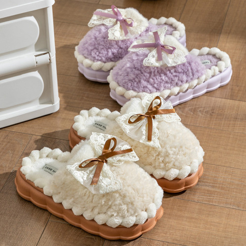 蝴蝶結棉拖鞋女款冬季2025新款保暖冬天室內家居踩屎感厚底拖鞋冬 蝴蝶結棉拖鞋女款冬季2025新款保暖冬天室內家居踩屎感厚底拖鞋冬