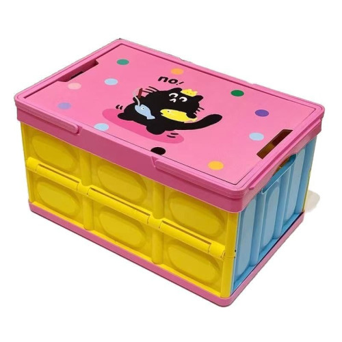 多巴胺戶外露營收納箱野餐手提籃木蓋車用儲物箱整理箱野營折曡箱 多巴胺戶外露營收納箱野餐手提籃木蓋車用儲物箱整理箱野營折曡箱