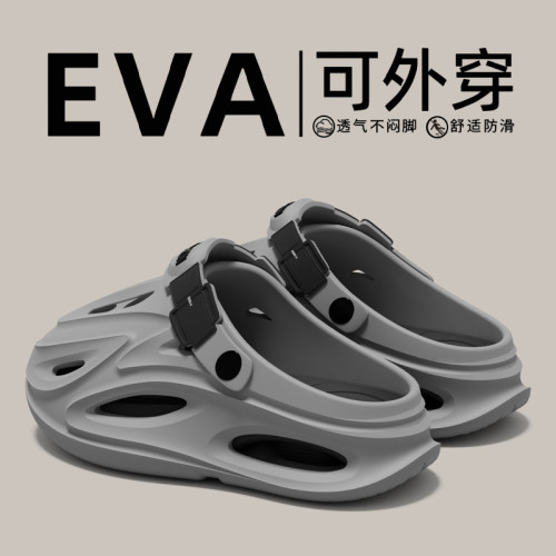 踩屎感厚底洞洞鞋男夏季外穿開車防滑防臭動耐磨涼鞋新款拖鞋女 踩屎感厚底洞洞鞋男夏季外穿開車防滑防臭動耐磨涼鞋新款拖鞋女
