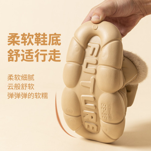 新款蝴蝶結兔耳朵踩屎感包跟棉鞋保暖防滑可愛在逃公主包跟棉鞋