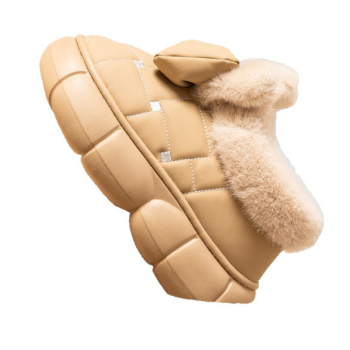 新款蝴蝶結兔耳朵踩屎感包跟棉鞋保暖防滑可愛在逃公主包跟棉鞋