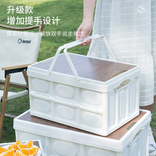 戶外野營折曡箱收納箱整理箱車用後備箱置物箱木蓋可折曡尾箱收納 戶外野營折曡箱收納箱整理箱車用後備箱置物箱木蓋可折曡尾箱收納
