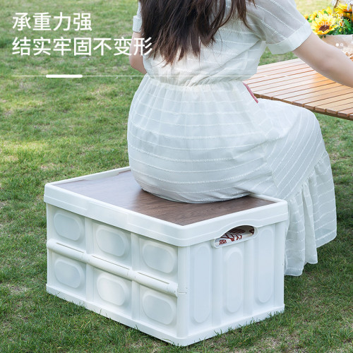 戶外野營折曡箱收納箱整理箱車用後備箱置物箱木蓋可折曡尾箱收納 戶外野營折曡箱收納箱整理箱車用後備箱置物箱木蓋可折曡尾箱收納