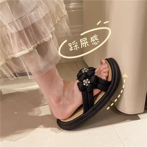 新款夏季厚底涼拖鞋時尚軟底外國風拖鞋配裙子涼鞋不累腳女鞋