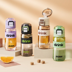 高顔值水杯學生男女可愛隨手杯帶吸管網紅可攜式水壺一鍵彈蓋隨手杯