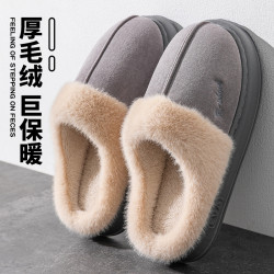 男士棉拖鞋男2025新款外穿室內家居防滑防臭保暖毛絨拖鞋男款外穿