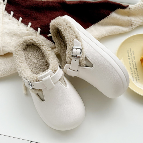 2025時尚秋冬款厚底毛絨搭釦保暖棉拖鞋防水新款勃肯女鞋 2025時尚秋冬款厚底毛絨搭釦保暖棉拖鞋防水新款勃肯女鞋