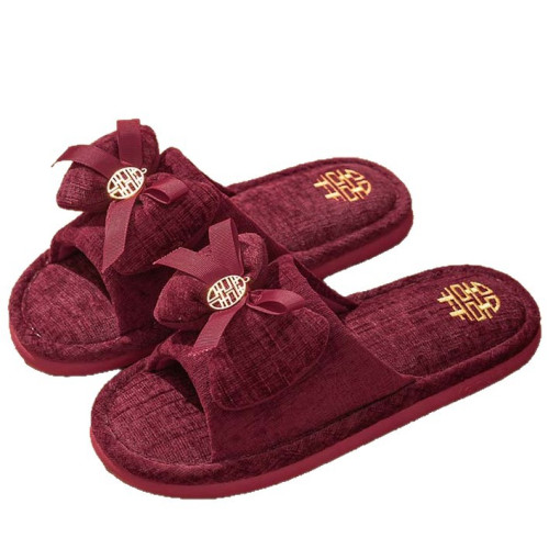 紅色拖鞋男女新婚夫妻一對喜慶新娘備婚陪嫁輕奢高級感結婚棉拖鞋 紅色拖鞋男女新婚夫妻一對喜慶新娘備婚陪嫁輕奢高級感結婚棉拖鞋