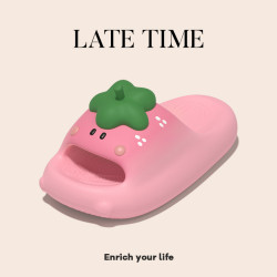 LATE TIME少女心可愛草莓拖鞋女夏2025新款室內家居學生軟底涼拖