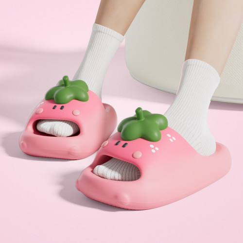 LATE TIME少女心可愛草莓拖鞋女夏2025新款室內家居學生軟底涼拖