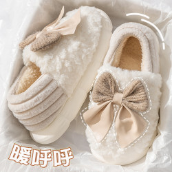 月子鞋女款秋冬季包跟外穿2025新款厚底保暖加絨毛毛卡通棉拖鞋女