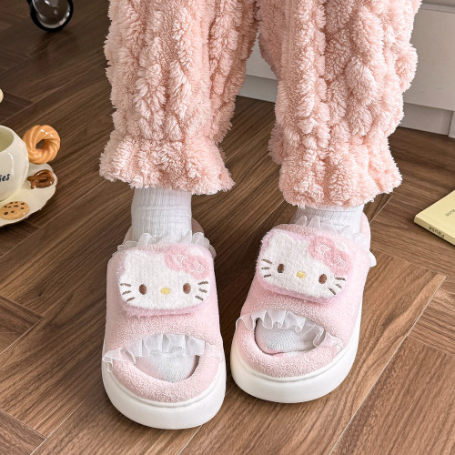 卡通棉拖鞋女秋冬季毛絨可愛保暖棉鞋室內家居毛絨棉拖鞋女款