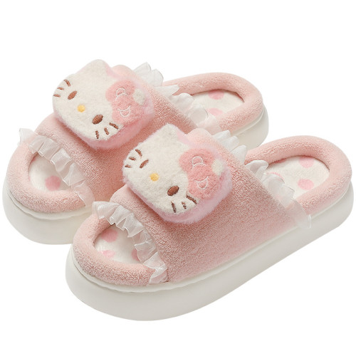 卡通棉拖鞋女秋冬季毛絨可愛保暖棉鞋室內家居毛絨棉拖鞋女款