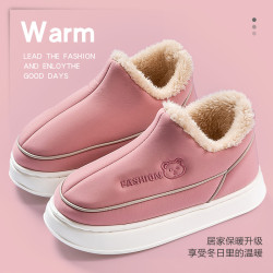 防水棉拖鞋女士包跟外穿2025新款室內家居厚實保暖加絨毛毛棉鞋男