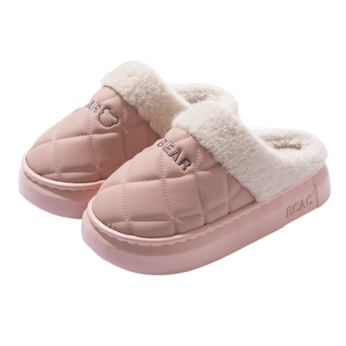 防水棉拖鞋女款秋冬季2025新款家居室內加絨保暖外穿厚底毛絨拖鞋 防水棉拖鞋女款秋冬季2025新款家居室內加絨保暖外穿厚底毛絨拖鞋