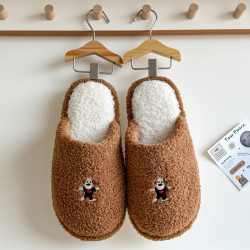 新款舒適居家可愛卡通小狗冬季棉拖鞋男女情侶款保暖室內棉拖鞋女