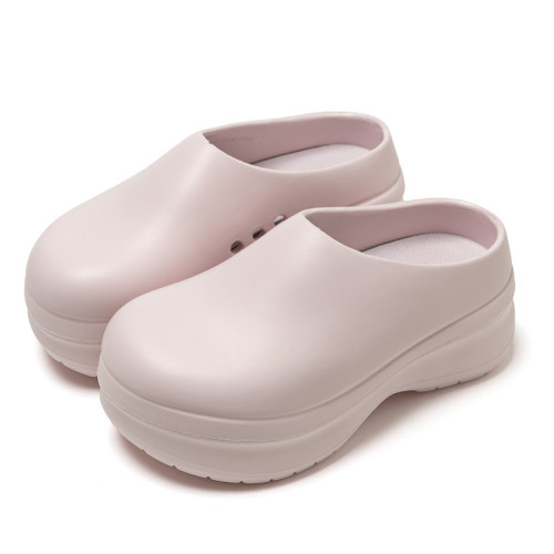 馬卡龍色廚師鞋女夏季潮流百搭外穿防滑防水一腳蹬增高包頭穆勒鞋 馬卡龍色廚師鞋女夏季潮流百搭外穿防滑防水一腳蹬增高包頭穆勒鞋