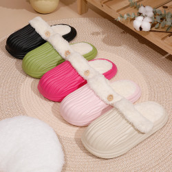 可拆卸棉拖鞋秋冬季女士室內家居外穿保暖加絨防水耐髒情侶棉鞋