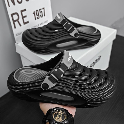 洞洞鞋男款夏季外穿防滑防水厚底踩屎感包頭涼拖鞋男士運動沙灘鞋