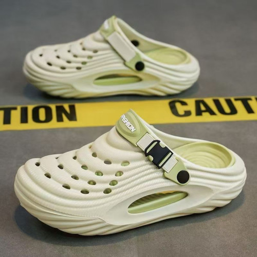 洞洞鞋男款夏季外穿防滑防水厚底踩屎感包頭涼拖鞋男士運動沙灘鞋