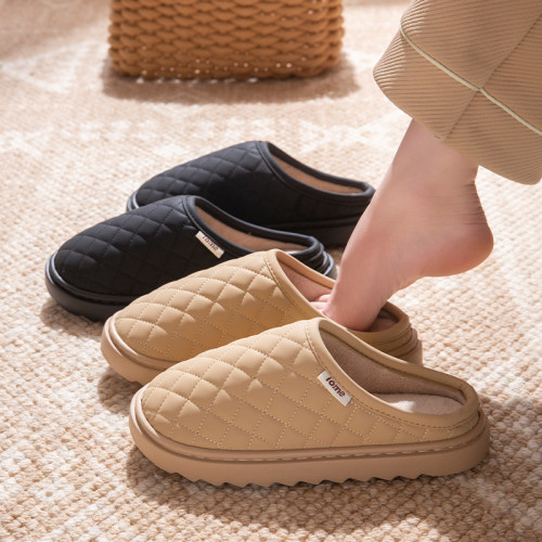 PU防水棉拖鞋女冬季2025新款室內家居保暖防滑情侶加絨外穿毛拖男 PU防水棉拖鞋女冬季2025新款室內家居保暖防滑情侶加絨外穿毛拖男