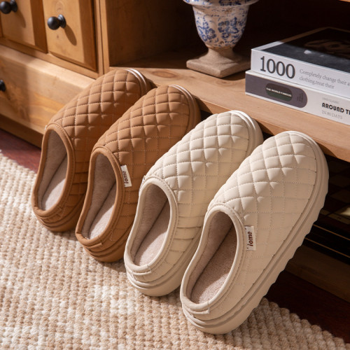 PU防水棉拖鞋女冬季2025新款室內家居保暖防滑情侶加絨外穿毛拖男 PU防水棉拖鞋女冬季2025新款室內家居保暖防滑情侶加絨外穿毛拖男