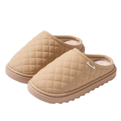 PU防水棉拖鞋女冬季2025新款室內家居保暖防滑情侶加絨外穿毛拖男 PU防水棉拖鞋女冬季2025新款室內家居保暖防滑情侶加絨外穿毛拖男