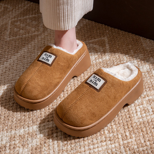 2025秋冬季新款棉拖鞋女加絨保暖居家室內毛毛絨厚底防滑棉拖男士