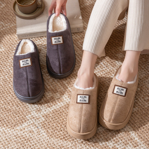 2025秋冬季新款棉拖鞋女加絨保暖居家室內毛毛絨厚底防滑棉拖男士