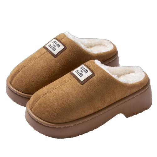 2025秋冬季新款棉拖鞋女加絨保暖居家室內毛毛絨厚底防滑棉拖男士