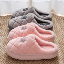 踩屎感棉拖鞋男士秋冬季新款室內家居防滑厚底保暖毛毛絨拖鞋女冬