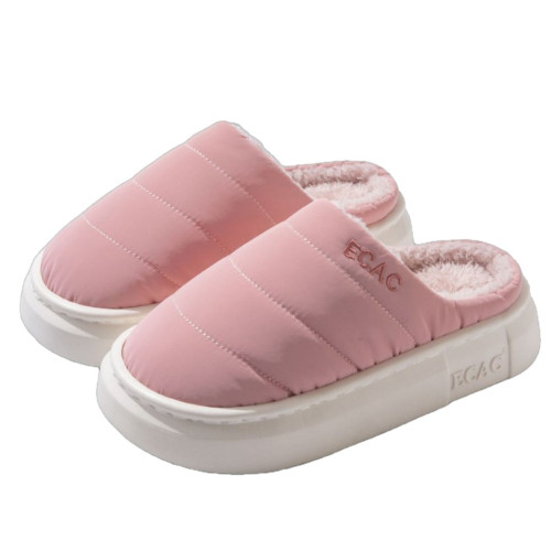 防水棉拖鞋女秋冬季2025新款室內家居防滑厚底家用保暖毛毛棉拖男