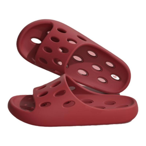 EVA本命年紅色踩屎感涼拖鞋女浴室漏水速乾室內家居洗澡專用拖鞋