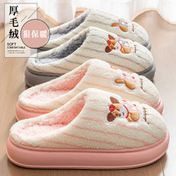新款棉拖鞋女保暖秋冬季室內家居情侶厚底輕便毛毛拖鞋男冬天