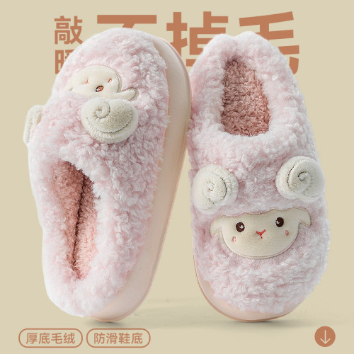 小綿羊情侶棉拖鞋女包跟可愛卡通冬天加絨月子宿舍居家用室內棉鞋 小綿羊情侶棉拖鞋女包跟可愛卡通冬天加絨月子宿舍居家用室內棉鞋