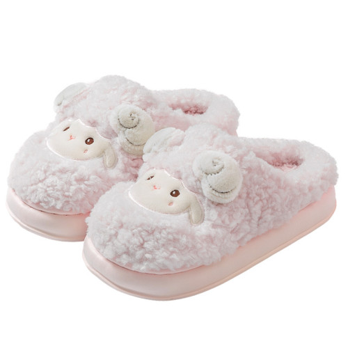 小綿羊情侶棉拖鞋女包跟可愛卡通冬天加絨月子宿舍居家用室內棉鞋 小綿羊情侶棉拖鞋女包跟可愛卡通冬天加絨月子宿舍居家用室內棉鞋