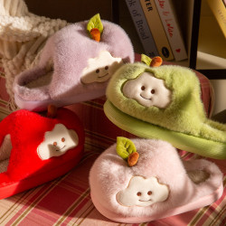 可愛棉拖鞋女士秋冬季新款室內家居厚底防滑保暖加絨親子毛毛拖鞋