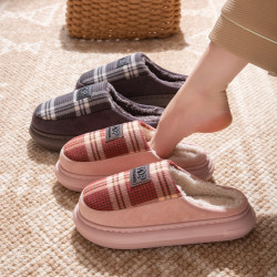 情侶棉拖鞋女士冬季新款室內家居防滑厚底保暖加絨毛毛拖鞋男冬天