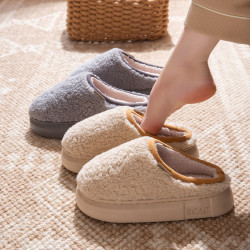 踩屎感棉拖鞋女士2025秋冬季新款室內家居保暖厚底毛毛拖鞋男冬天